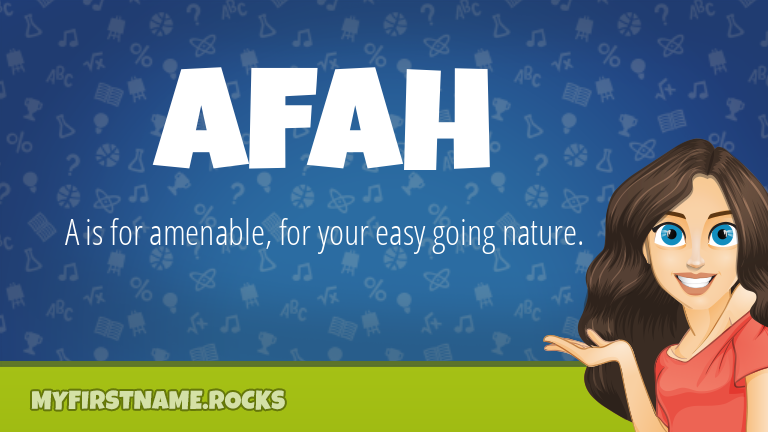 My First Name Afah Rocks!